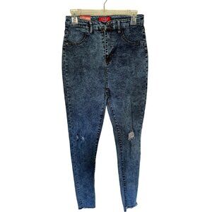 Frisduo NWT Jeans The Perfect Fit Blue Distress Womans 32 See Measurement